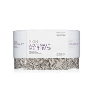 A closed cylindrical box of Advanced Nutrition Programme Skin Accumax 400 Capsules